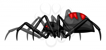 Black widow spider icon. Illustration for Halloween holiday.
