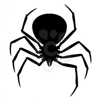 Black widow spider silhouette. Illustration for Halloween holiday.