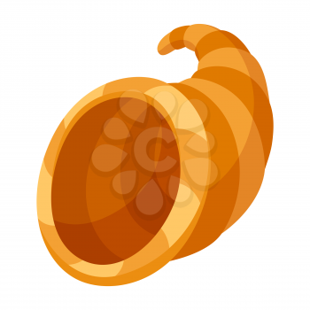 Happy Thanksgiving illustration horn of plenty. Autumn seasonal holiday item.