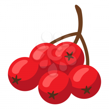 Cartoon illustration of ripe cranberries. Autumn berries.