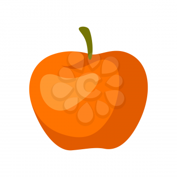 Cartoon illustration of ripe apple. Autumn harvest fruit.