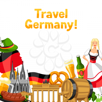 German background design. Germany national traditional symbols and objects.