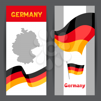 Set of banners with flags and map of Germany. Backgrounds for design.