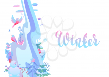 Background with winter items. New Year and Christmas objects.
