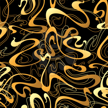 Art Nouveau seamless pattern. Curl texture in vintage old retro style.