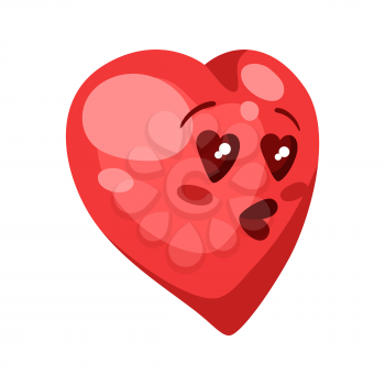 Illustration of cute heart. Celebrating Valentine Day. Symbol of lovers.