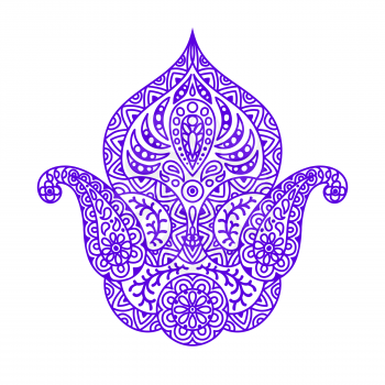 Indian ethnic ornamental decorative element. Ethnic floral folk ornament with lotus flower. Henna mandala tattoo style.