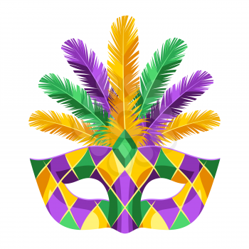 Mardi Gras carnival mask. Illustration for traditional holiday or festival.
