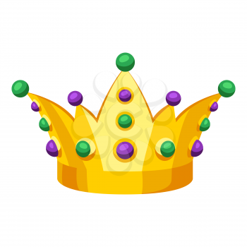 Mardi Gras carnival crown. Illustration for traditional holiday or festival.