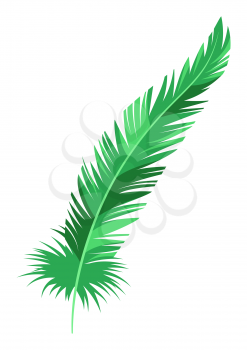 Mardi Gras carnival green feather. Illustration for traditional holiday or festival.