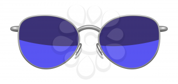 Illustration of stylish sunglasses. Colorful bright abstract fashionable accessory.