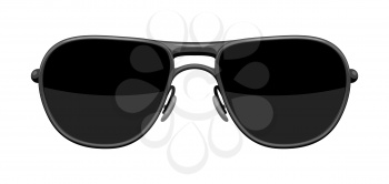 Illustration of stylish sunglasses. Black abstract fashionable accessory.