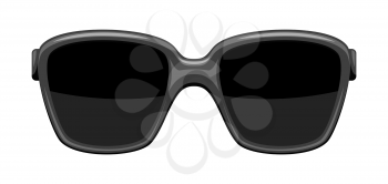 Illustration of stylish sunglasses. Black abstract fashionable accessory.
