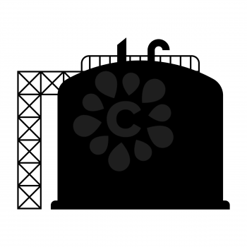 Illustration of oil storage. Industrial equipment in flat style.