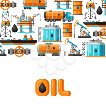 Background design with oil and petrol icons. Industrial and business illustration.