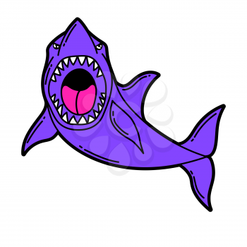 Illustration of cartoon shark. Urban colorful teenage creative image. Fashion symbol in modern comic style.