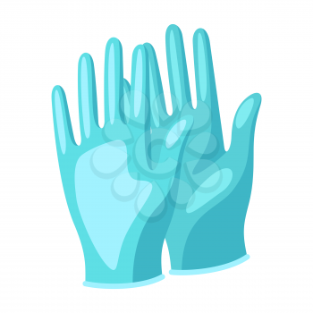 Illustration of protective medical gloves. Health care, treatment and safety item.