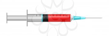 Illustration of medical syringe. Health care, treatment and safety item.