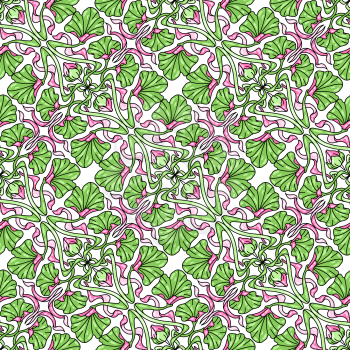 Art Nouveau seamless pattern. Floral motifs in retro style. Vintage texture with flowers and leaves.
