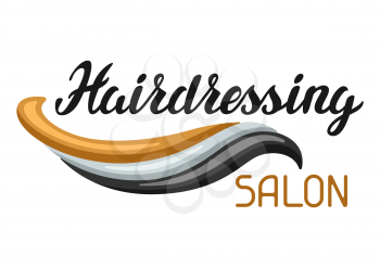 Hairdressing salon background. Emblem or flyer for barbershop.