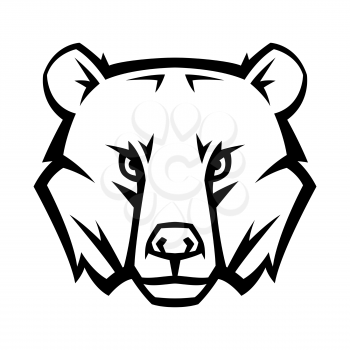 Mascot stylized bear head. Illustration or icon of wild animal.
