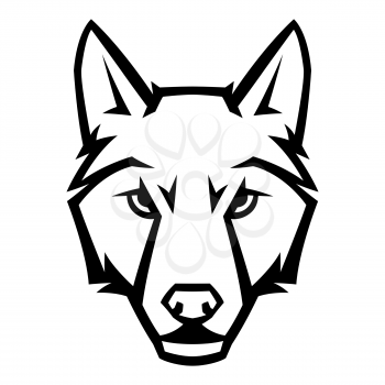Mascot stylized wolf head. Illustration or icon of wild animal.