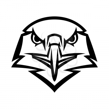 Mascot stylized eagle head. Illustration or icon of wild bird.