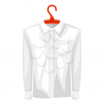 Illustration of shirt on hanger. Icon or image for laundry service.