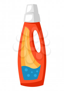 Illustration of washing detergent bottle. Icon or image for laundry service.