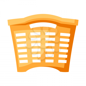 Illustration of plastic basket. Icon or image for laundry service.