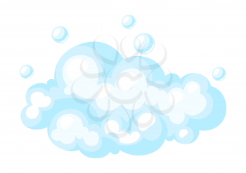 Illustration of soap suds with bubbles. Icon or image for laundry service.