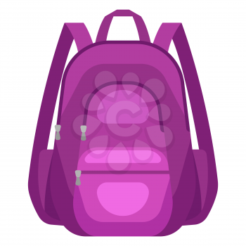 Illustration of travel textile backpack. Icon or image for tourism and shops.