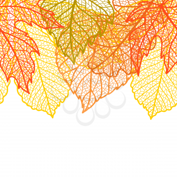 Seamless floral pattern with autumn foliage. Background of falling leaves.