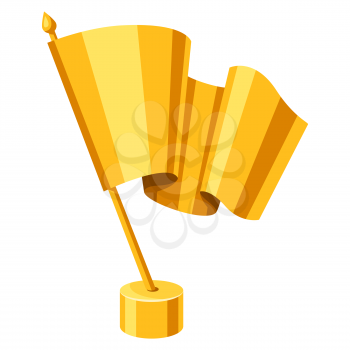 Gold fag prize icon. Illustration of award for sports or corporate competitions.