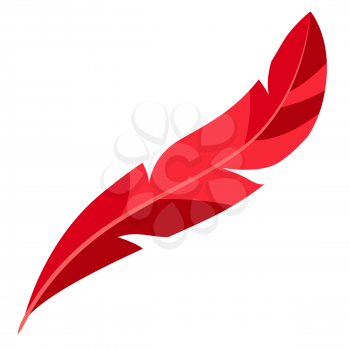 Illustration of red feather. Decor for parties, traditional holiday or festival.