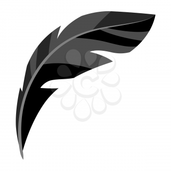 Illustration of black feather. Decor for parties, traditional holiday or festival.