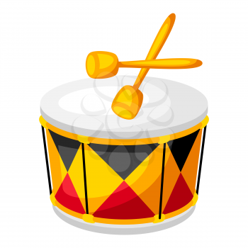 Illustration of carnival drum. Decor for parties, traditional holiday or festival.