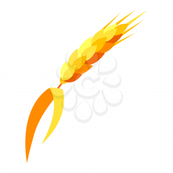 Illustration of wheat ear. Stylized seasonal agricultural plant.