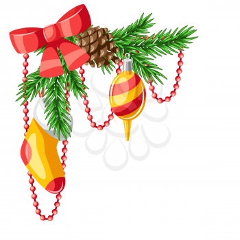 Merry Christmas decorative element. Holiday illustration or invitation.
