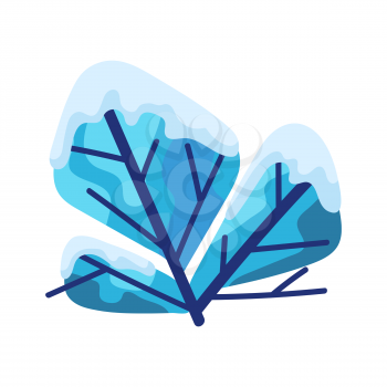 Winter abstract bush bush with snow. Natural stylized illustration.