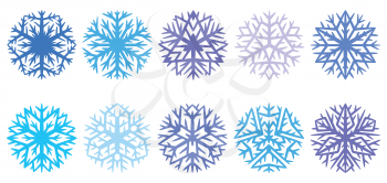 Set of winter snowflakes. Christmas or New Year illustration.