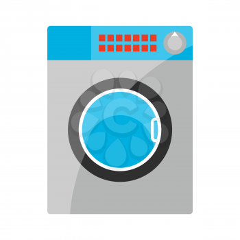 Stylized illustration of washing machine. Home appliance or household item for advertising and shopping.