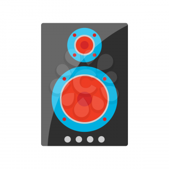 Stylized illustration of audio speaker. Home appliance or household item for advertising and shopping.