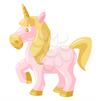 Illustration of princess unicorn. Stylized picture for decoration children holiday and party.