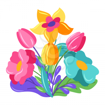 Bunch of beautiful flowers. Image for decoration and design.