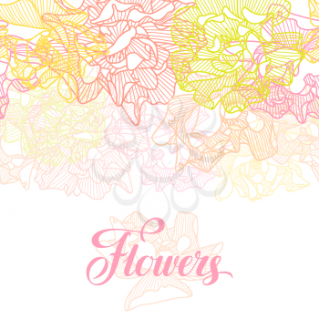 Seamless pattern with delicate roses. Beautiful decorative stylized summer flowers.