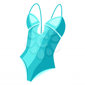 Illustration of female swimsuit. Summer beachwear and swimwear.