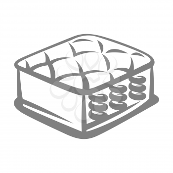 Illustration of spring mattress. Icon, emblem or label for sleep products.