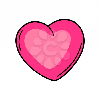 Illustration of cartoon heart. Fashion symbol in modern comic style.