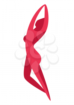 Illustration of female body silhouette. Stylized conceptual image.